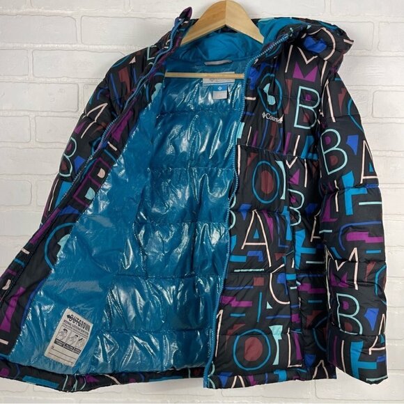 Columbia Girl's Ski Jacket puffer parka multi color omni heat coat black size l - Picture 3 of 13